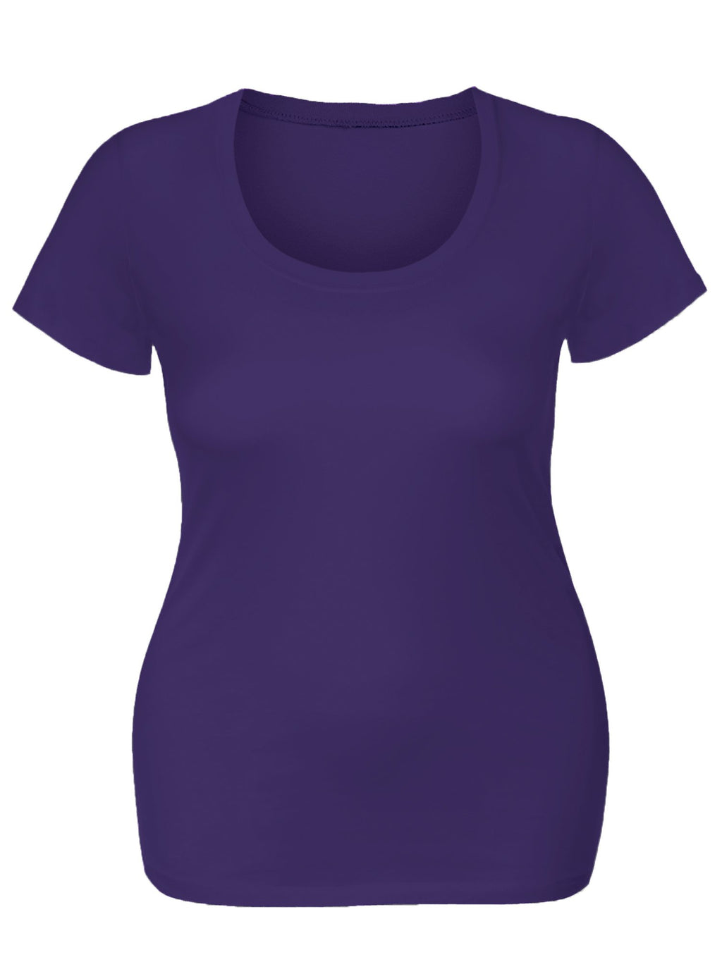 Emmalise Women's Short Sleeve Tshirt Scoop Neck Tee Shirt (2XL, Purple)