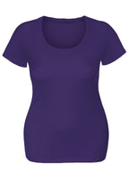 Emmalise Women's Short Sleeve Tshirt Scoop Neck Tee Shirt (2XL, Purple)
