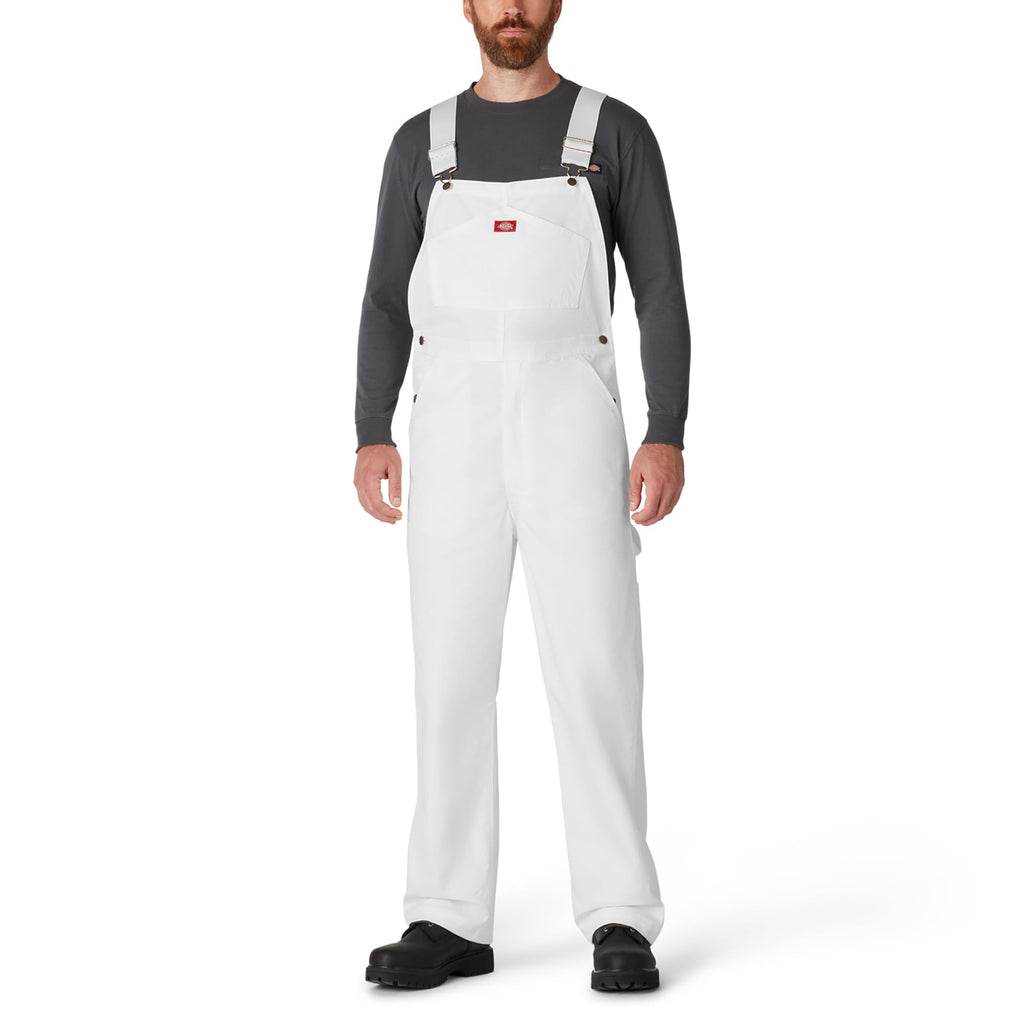 Dickies mens Painters Bib overalls and coveralls workwear apparel, White, 30W x 32L US