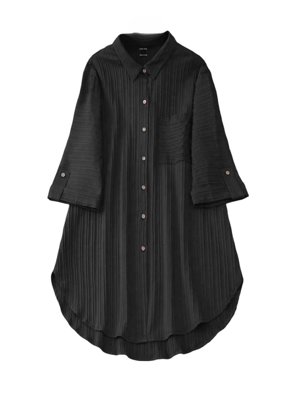 Sheetal Associates Polyester Solid Button Front Shirt Dress For Women || Roll Tab Sleeve & Collared Neck Flared Dress || Office 