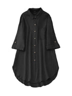 Sheetal Associates Polyester Solid Button Front Shirt Dress For Women || Roll Tab Sleeve & Collared Neck Flared Dress || Office 