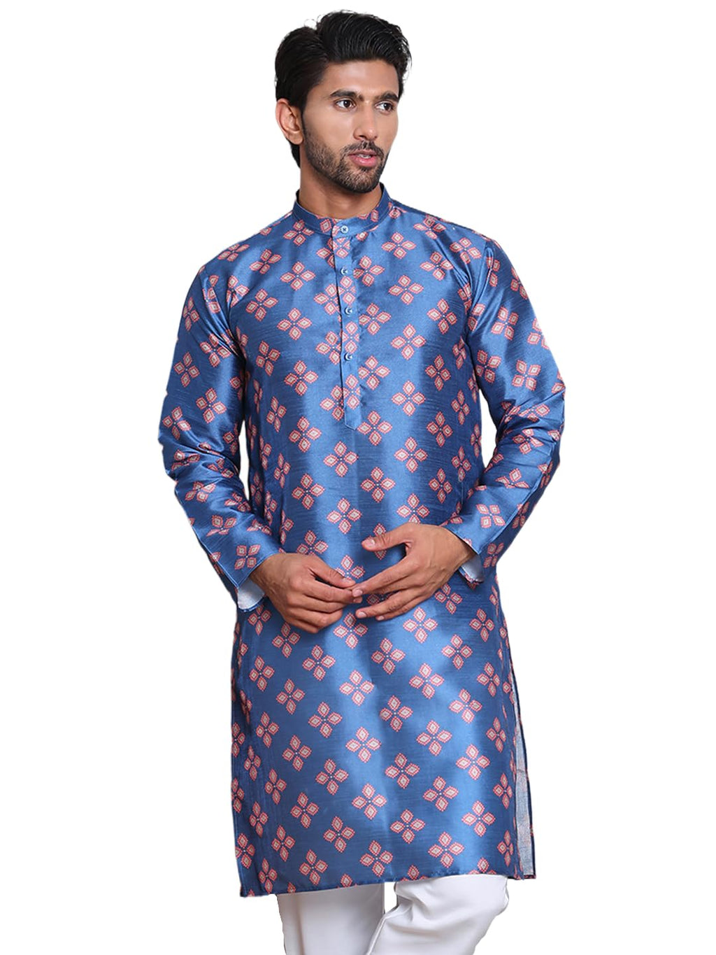 Jompers Mens Digital Printed Straight Kurta Set