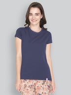 Lyra Women Solid Round Neck Tshirt