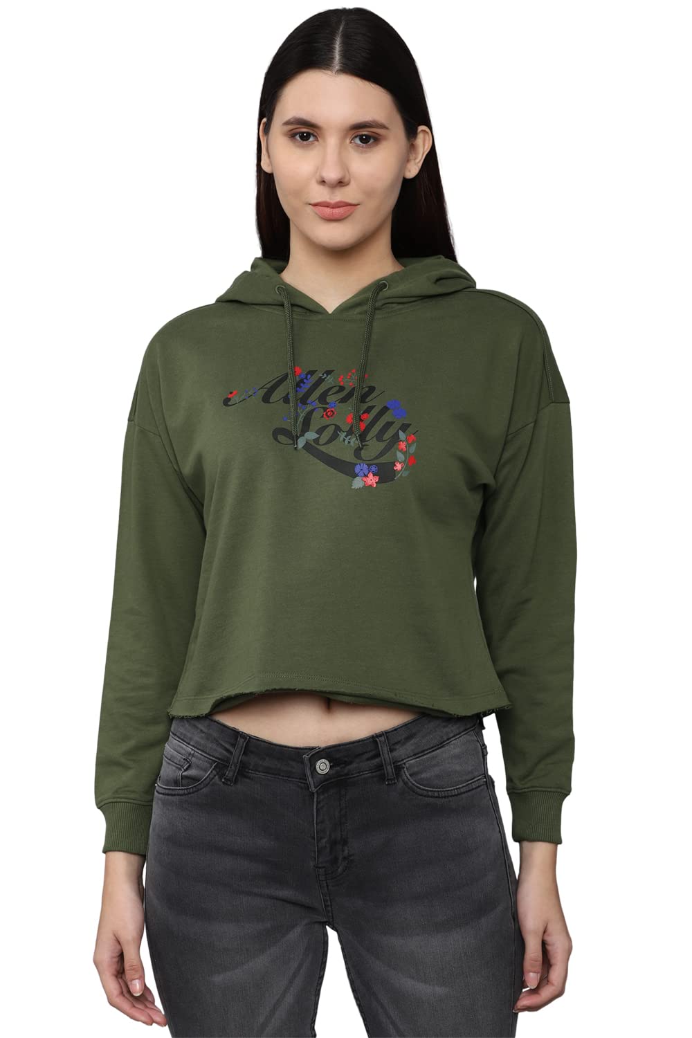 Allen Solly Women Printed Graphic Hooded Hoodie