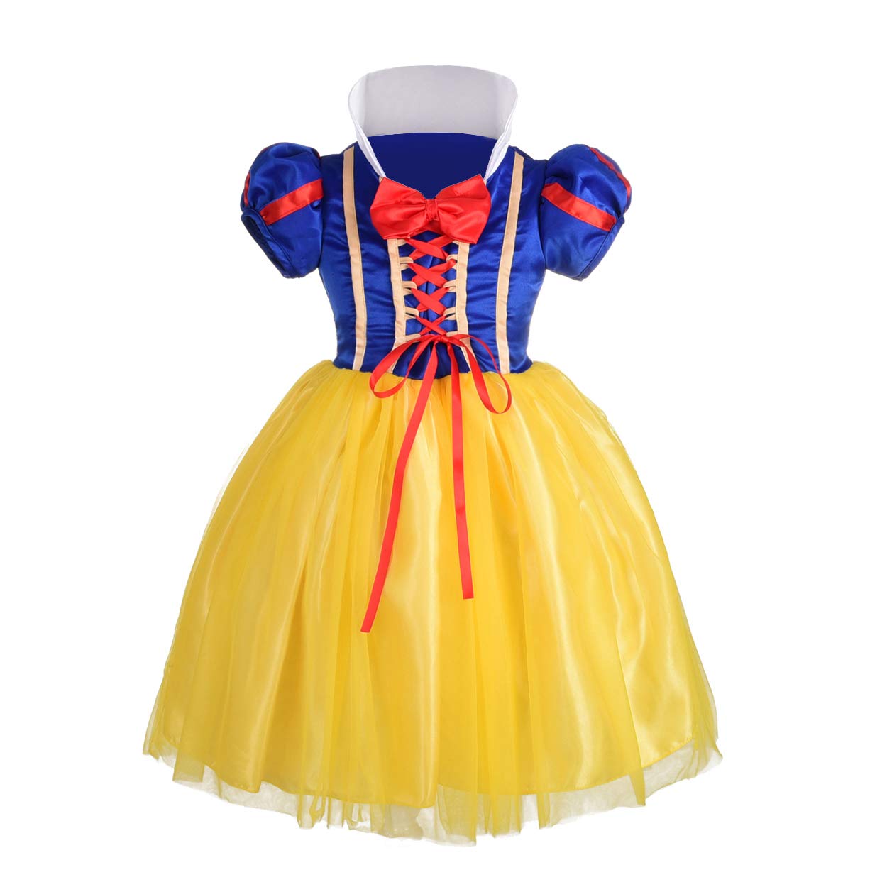 Dressy Daisy Toddler Little Girls' Princess Costume Fancy Dresses Up Halloween Party With Red Ribbon