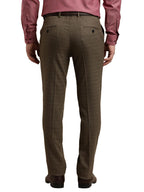 Turtle Men Poly Viscose Stretch Slim Fit Brown Formal Trouser