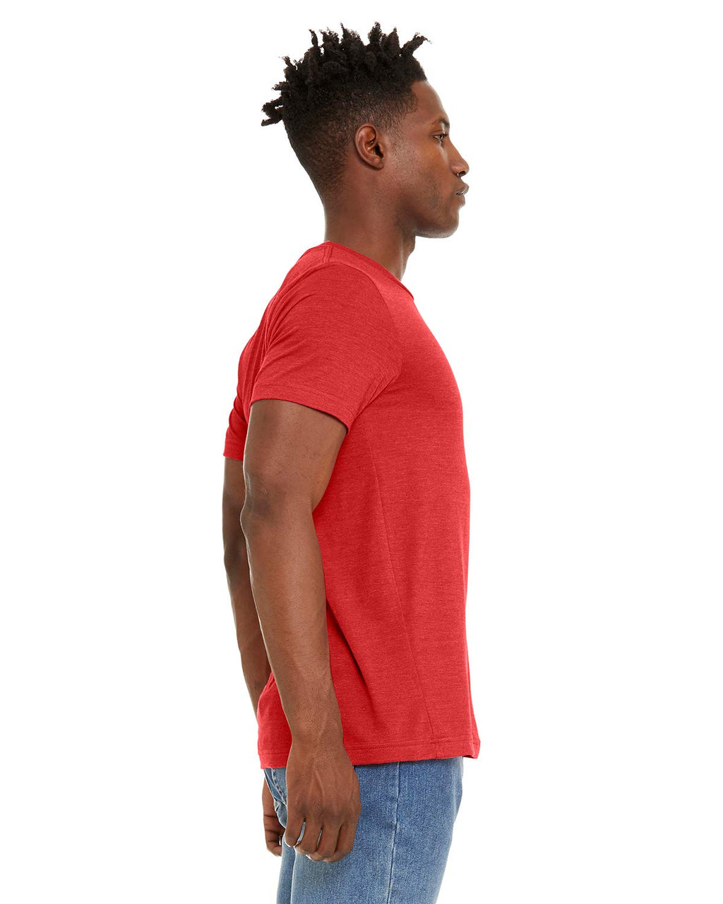 Unisex Sueded T-Shirt - HEATHER RED - XS(D0102H7KPST)