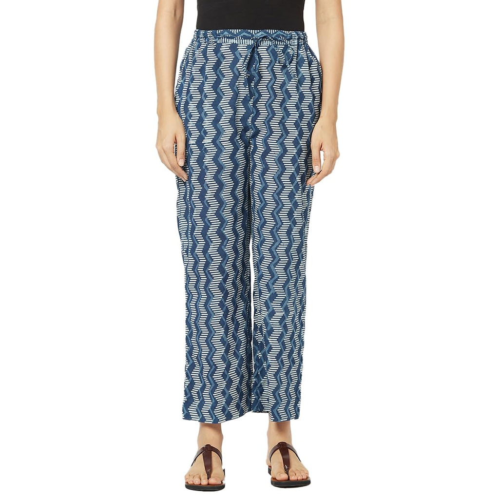 Fabindia WomenS Relaxed Casual Pants (203652602_Indigo_M)
