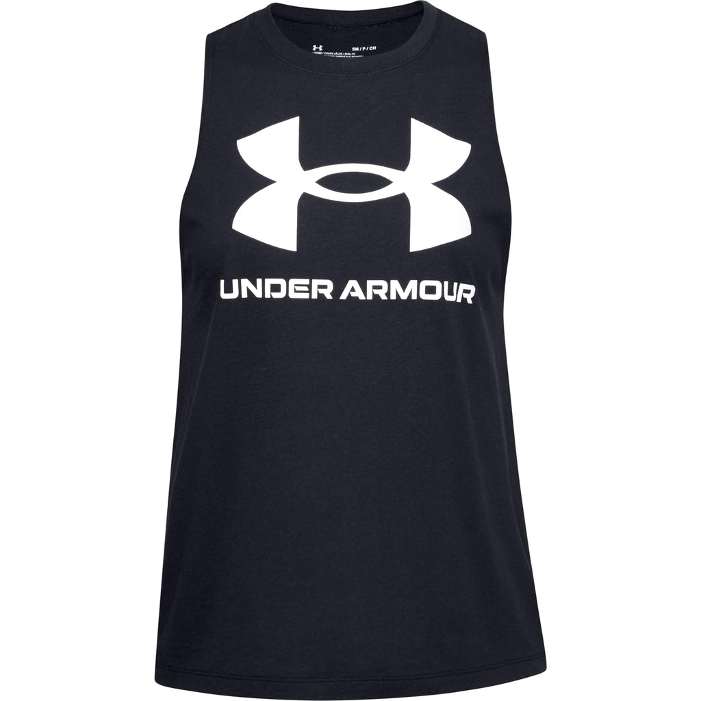 Under Armour Women's Live Sportstyle Graphic Tank, (001) Black / / White, Large
