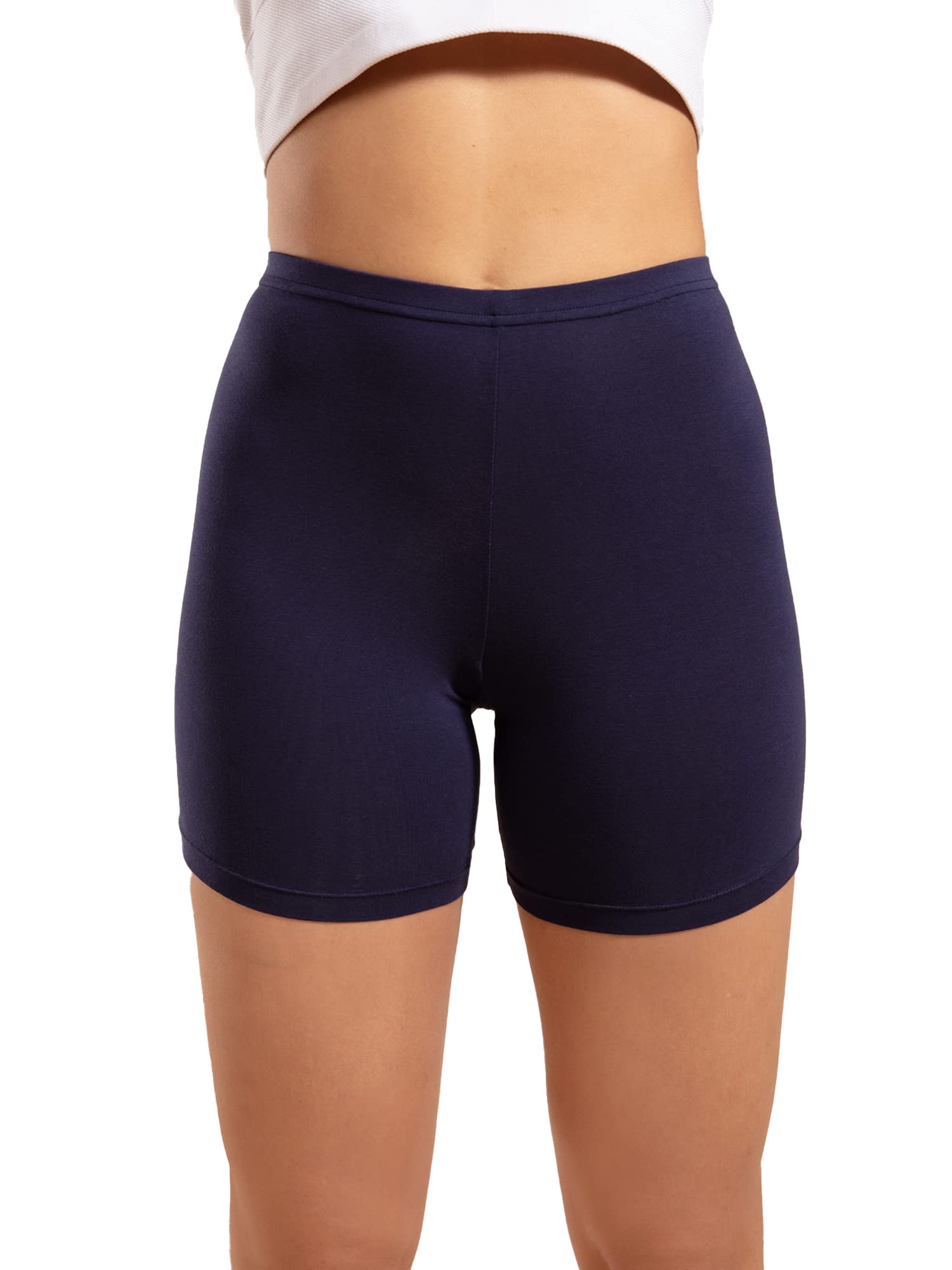 Nykd (Nyp083 Cotton Stretchable Cycling Shorts For Women | High Waist Shorties With Full Coverage & Concealed Waistband | Ideal 