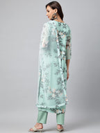 Gosriki Women'S Cotton Blend Printed Straight Kurta With Pant & Dupatta (Itta Nw3)