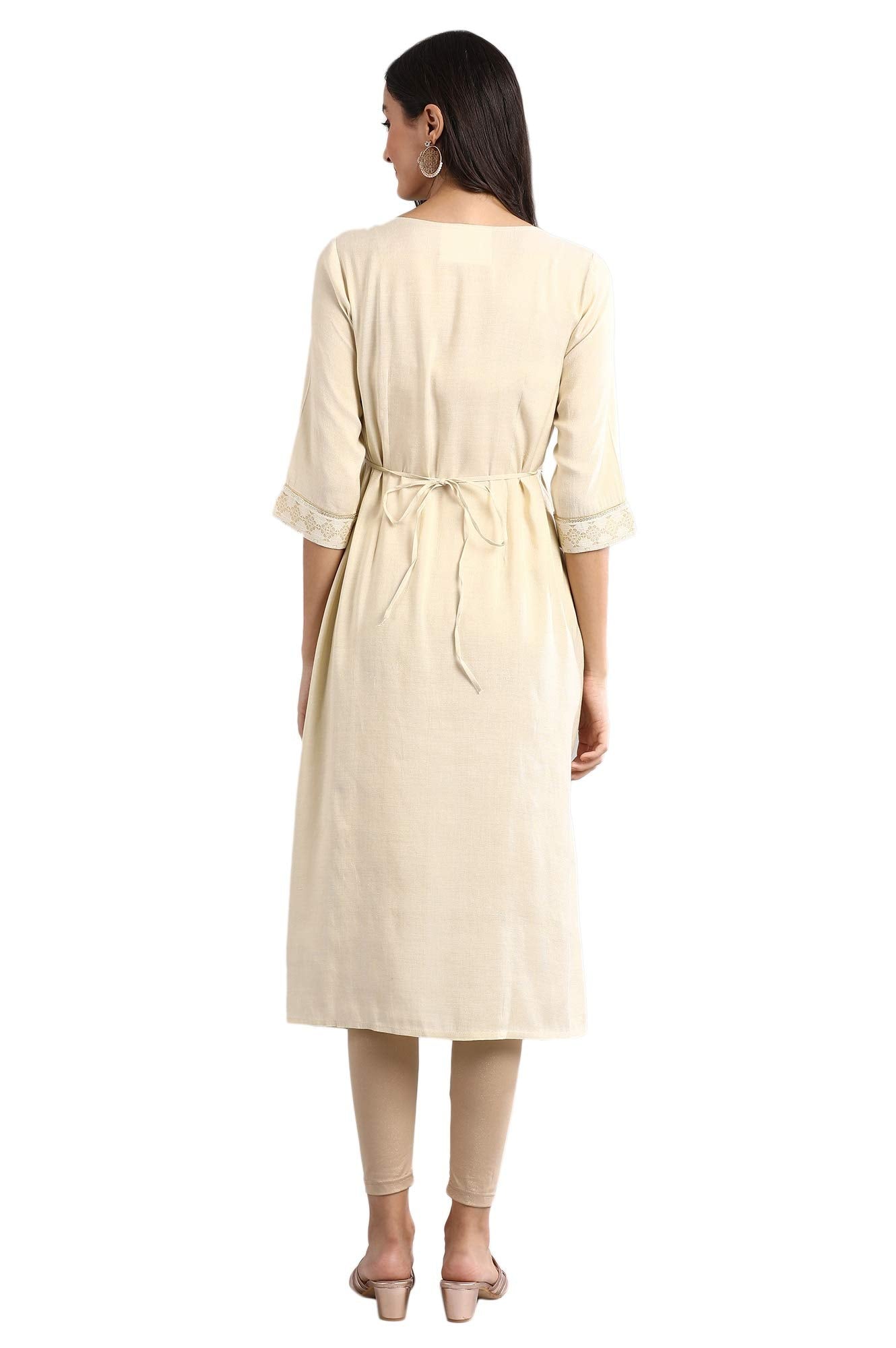 Aurelia Women Striped Rayon A-Line Kurta