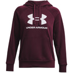 Under Armour Womens Rival Fleece Big Logo Hoodie, (600) Dark Maroon / / White, X-Small