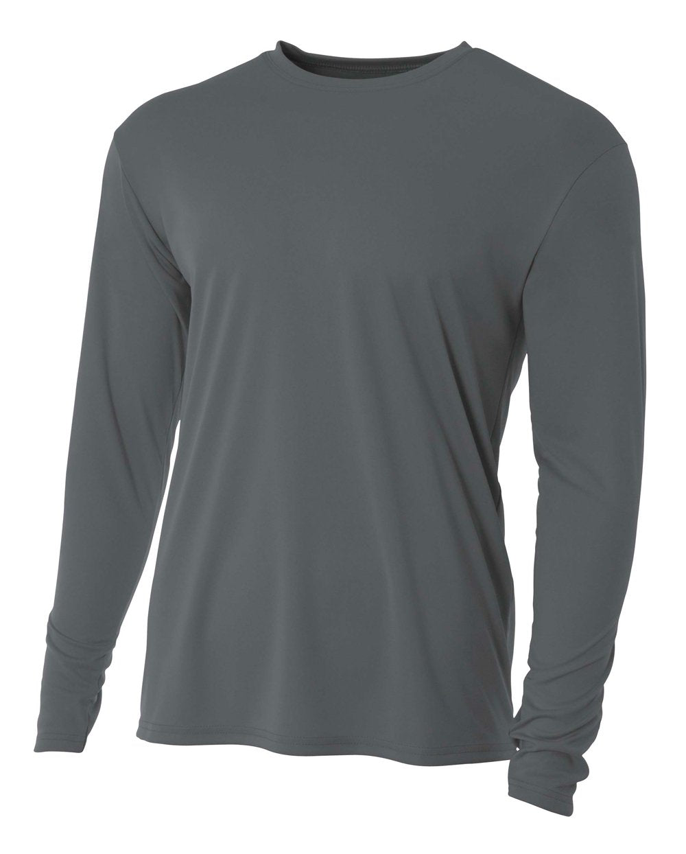 A4 Mens Cooling Performance Long Sleeve Crew, 3XL, Graphite