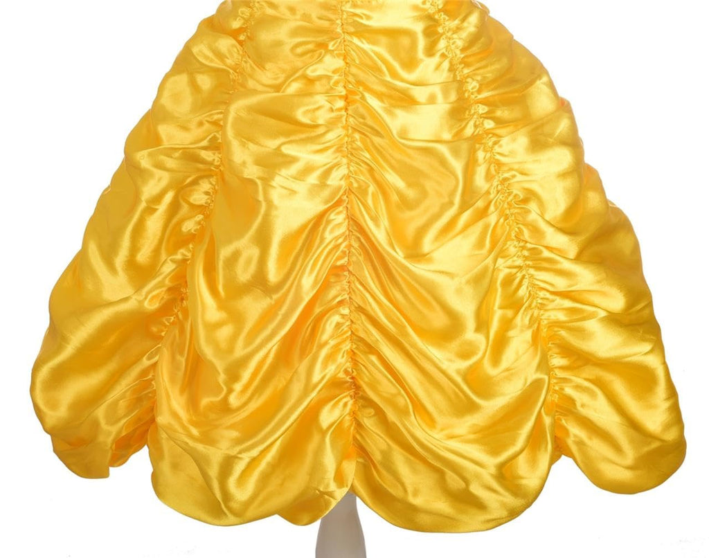 Dressy Daisy Girls' Princess Yellow Gold Ball Gown Birthday Party Fancy Dress Up Halloween Costume with Accessories