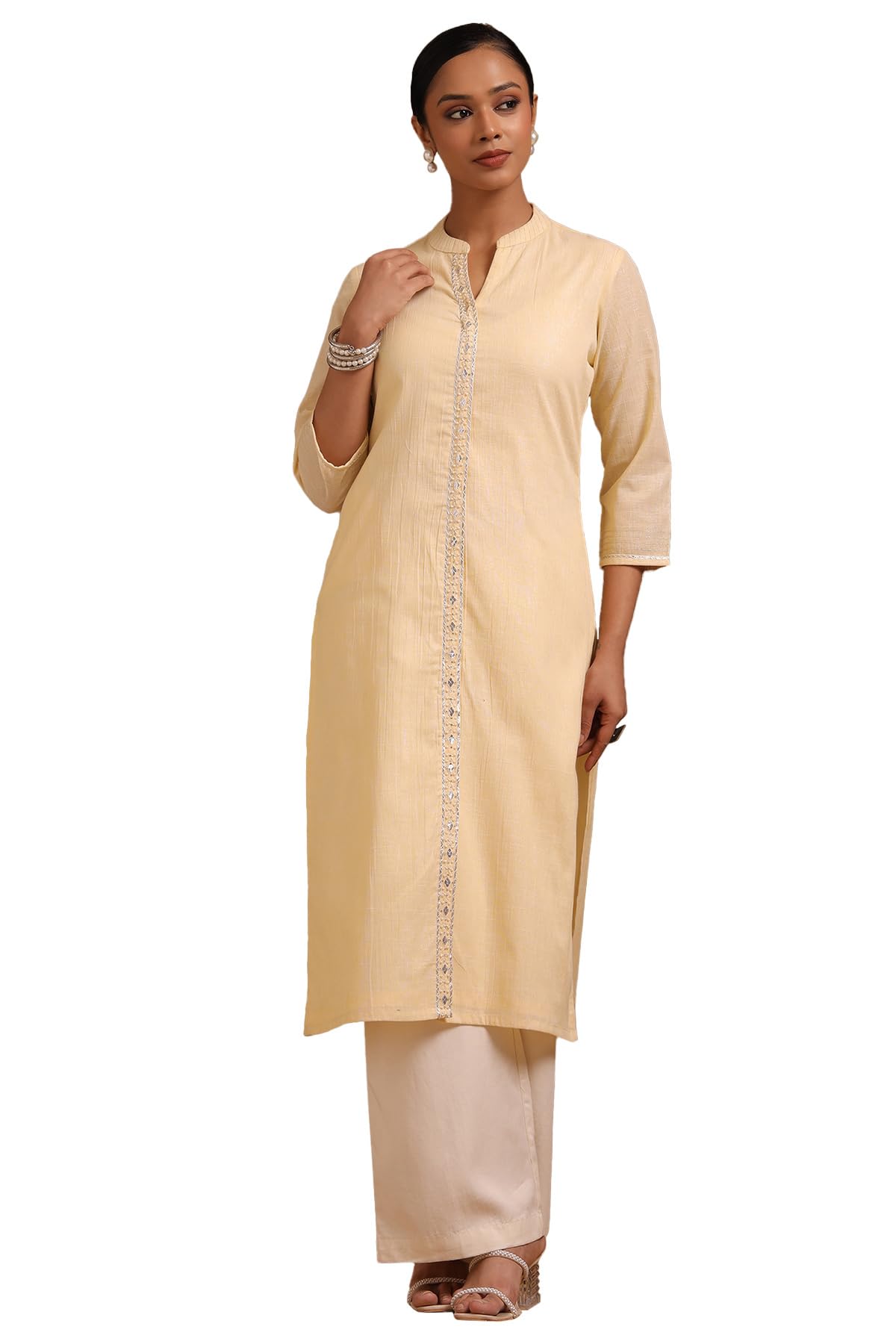 Soch Women Cotton Kurta with Pearl