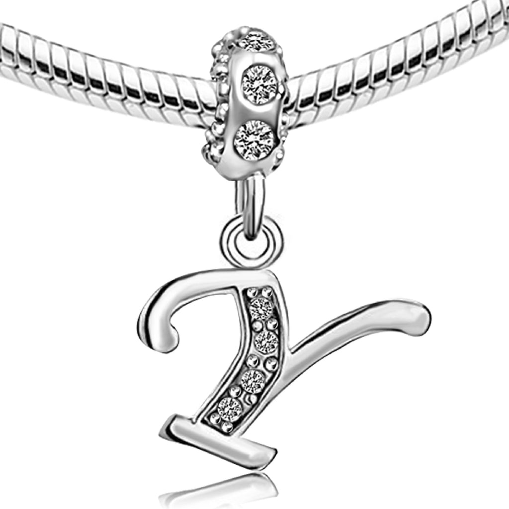 JMQJewelry Wife Love Husband Y Letter Initials Y Alphabet Birthstone Dangle Mom Sister Halloween Thanksgiving Christmas Compatib