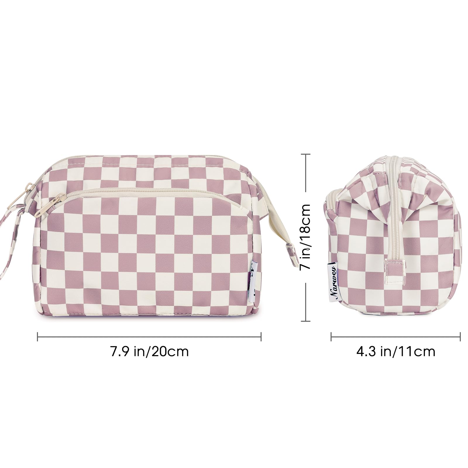 Narwey Large Women Makeup Bag Wide-open Make up Bag Travel Cosmetic Organizer Toiletry Bag for Cosmetics Toiletries Accessories