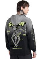 Bewakoof MenS Graphic Print Oversized Fit Full Sleeve Cotton Blend Hoodies_694461_Black_L