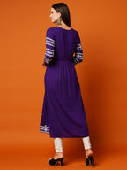 ANNI DESIGNER Womens Rayon Blend Chikankari Embroidered Straight Kurta (ELEVAN-BEGANI-TNW_S_Violet_Small)