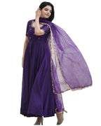 ANNI DESIGNER Womens Rayon Blend Anarkali Embroidered Kurta with Pant & Dupatta (Gumsum Begani_XXL_Begani_XX-Large)