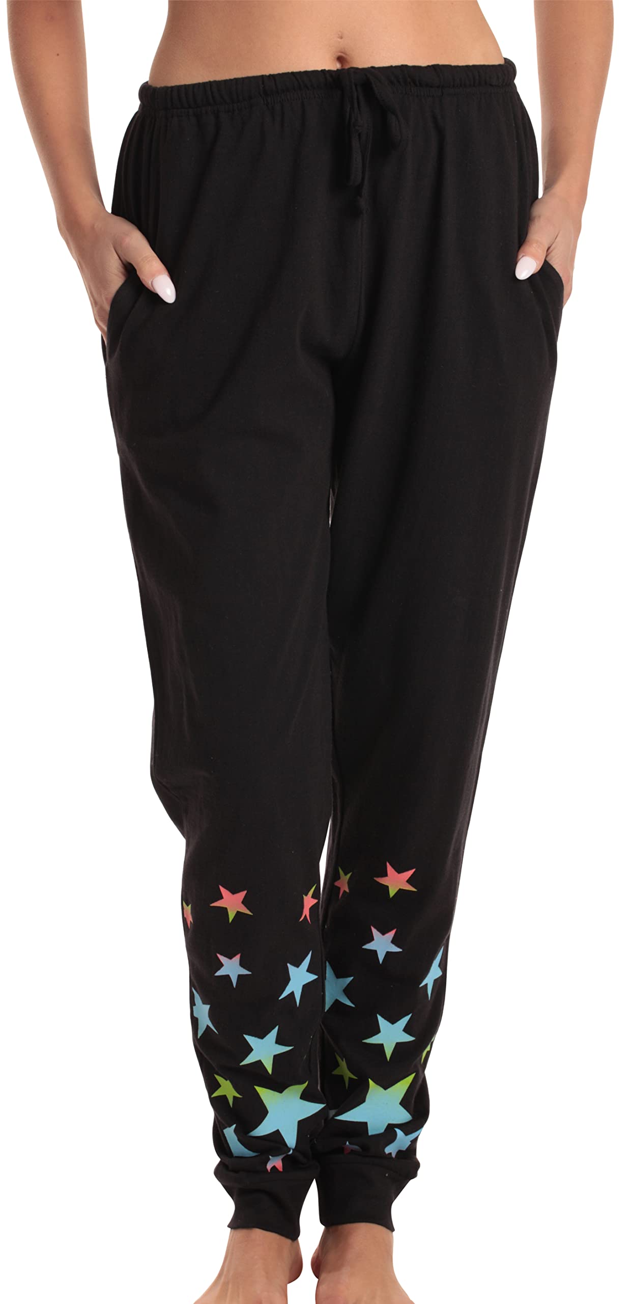 Just Love Ladies Printed Jersey Jogger Pant 6948-489-BLK-M