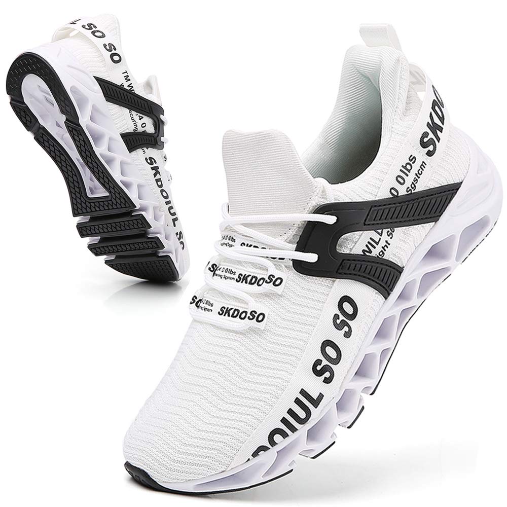 SKDOIUL Men All White Sneakers mesh Breathable Comfort Sport Running Walking Shoes Man Runner Fashion Jogging Casual Tennis Trai