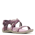Merrell Women's Terran 3 Crush Lattice Sandal, Burgundy, 8