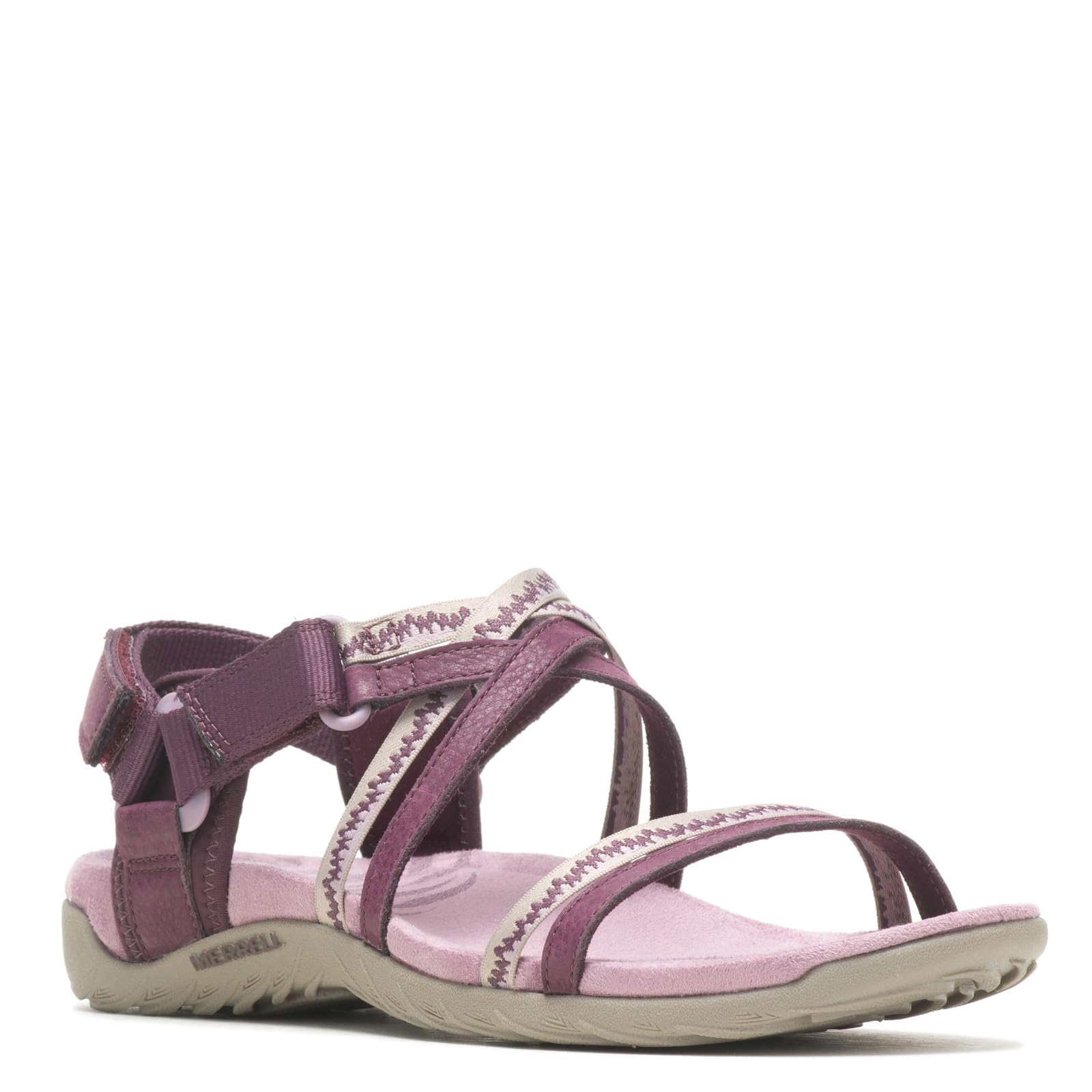 Merrell Women's Terran 3 Crush Lattice Sandal, Burgundy, 8