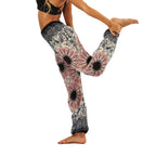 Lu's Chic Women's Boho Pants Harem Smocked Waist Yoga Hippie Palazzo Summer Beach Pants Pattern10 One Size