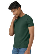XYXX Mens Solid Regular Fit T-Shirt (XY_CR15_Tshirt_1_Pine Green