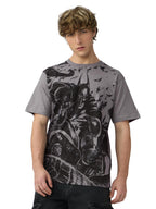 The Souled Store Batman: Define Me Men and Boys Short Sleeves Round Neck Grey Printed Regular Fit Cotton T-Shirts