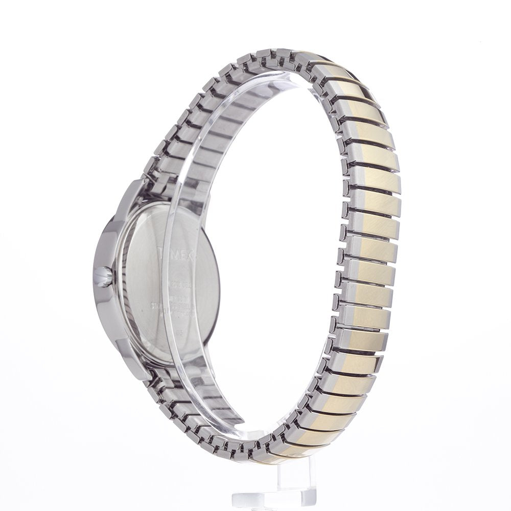 Timex Men's Easy Reader 35mm Watch - Two-Tone Case White Dial with Two-Tone Tapered Expansion Band