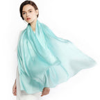 RIIQIICHY Women Shawls and Wraps for Evening Dresses Like Chiffon Turquoise Silk Scarf Formal Silky Pashmina Shawls for Weddings