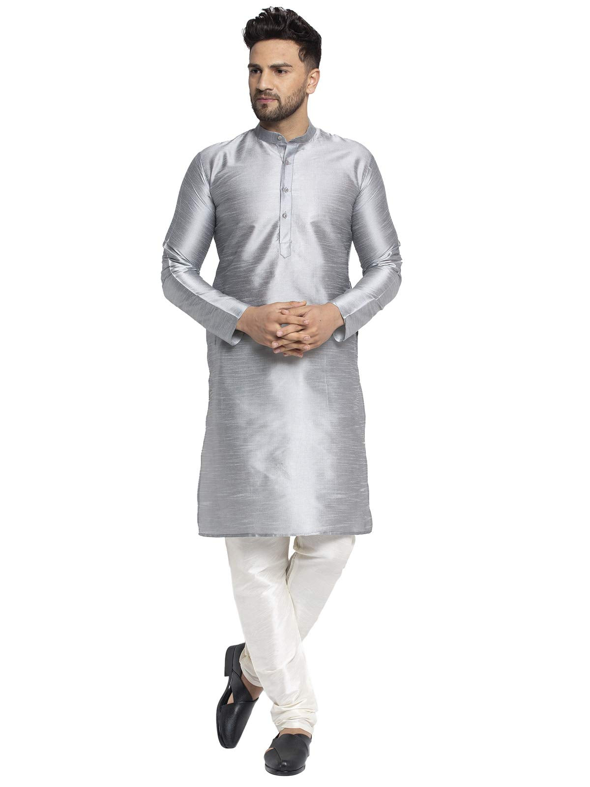 Jompers Mens Dupion Silk Kurta And Churidar Pyjama Set