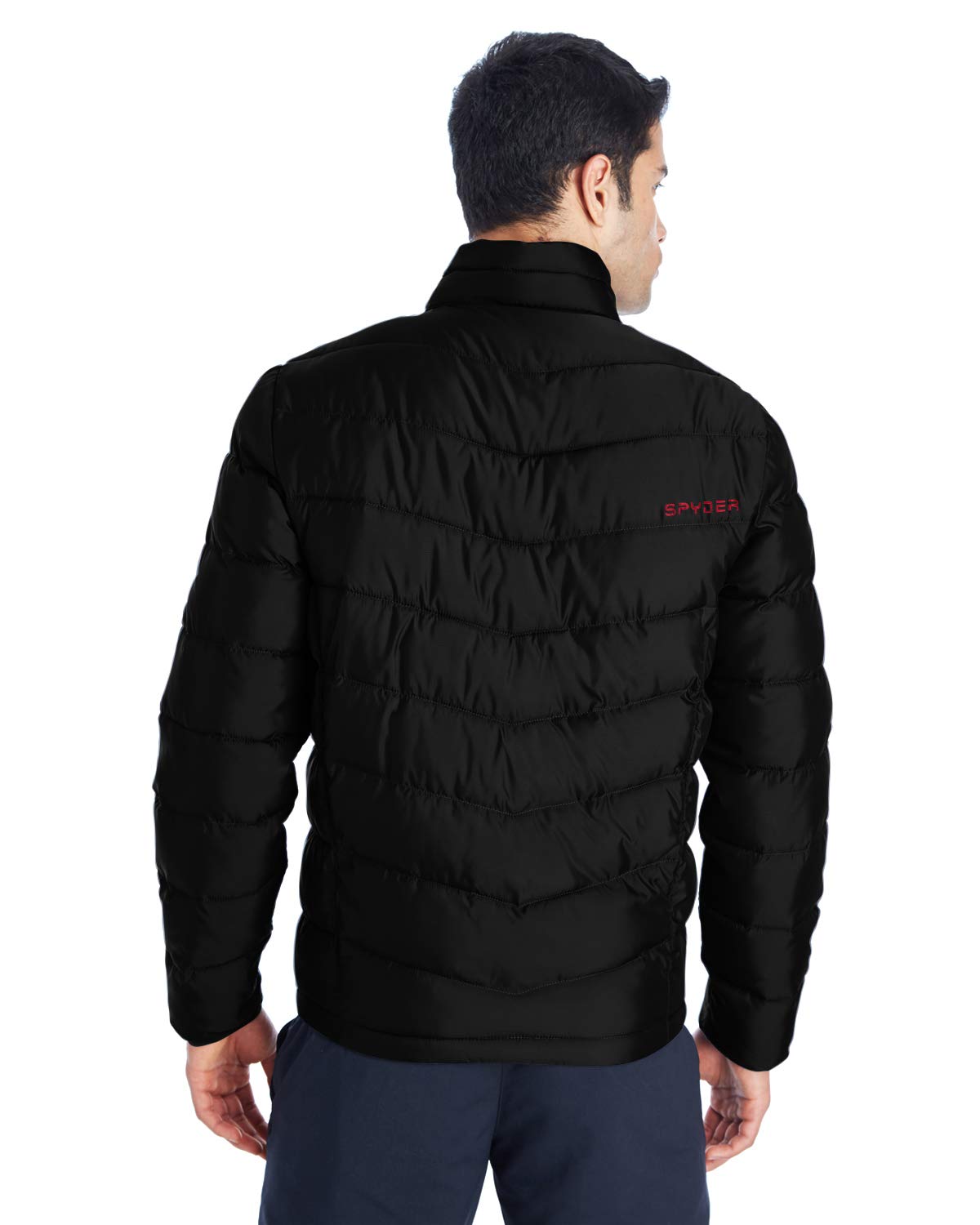 Mens Pelmo Insulated Puffer Jacket - BLAcK RED - S(D0102H7YFF2)