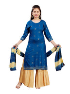 Aarika Girls Rama Colour Printed Cotton Kurti (10-15 Years)