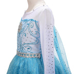 Dressy Daisy Little Girls' Ice Princess Costume Dresses Birthday Halloween Christmas Fancy Party Outfit with Long Fixed Train