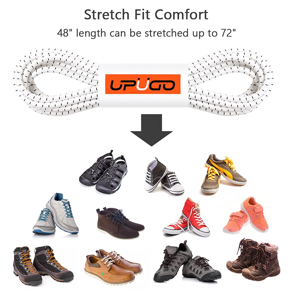 UpUGo Elastic Shoe Laces, 3 Pairs No Tie Shoe Laces Tieless for Kids, Adults, Elderly, One Size Fit All