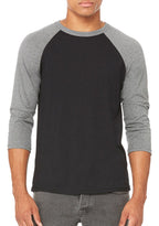 Unisex 34-Sleeve Baseball T-Shirt - gRY cHR BLK TRB - S(D0102H7WgT6)