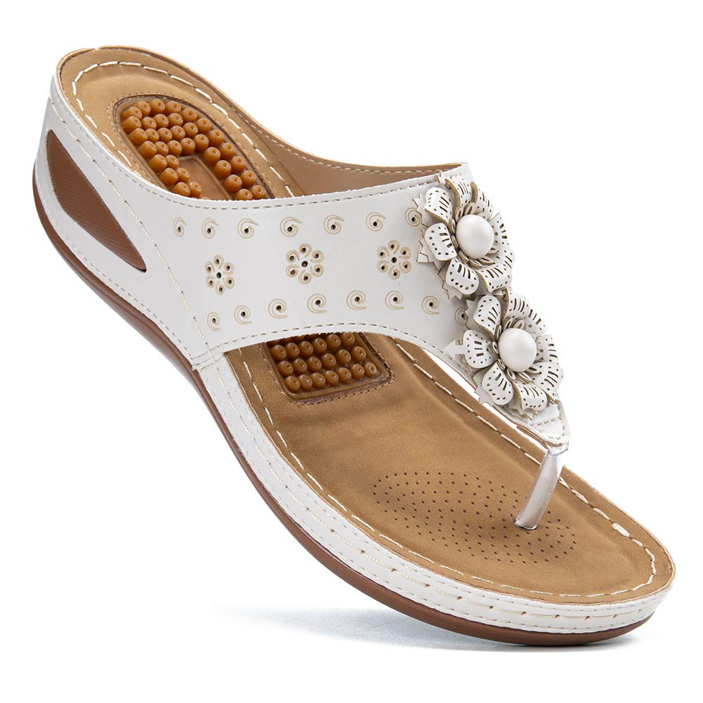 Ecetana Women 's Sandals Comfortable Flip Flops for Women Summer Casual Wedge Sandals Shoes Casual