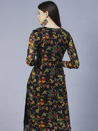 Gosriki Women'S Georgette Floral Straight Kurta
