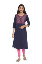 Aurelia Blue Geometric Printed Printed Cotton Regular Kurta For Women