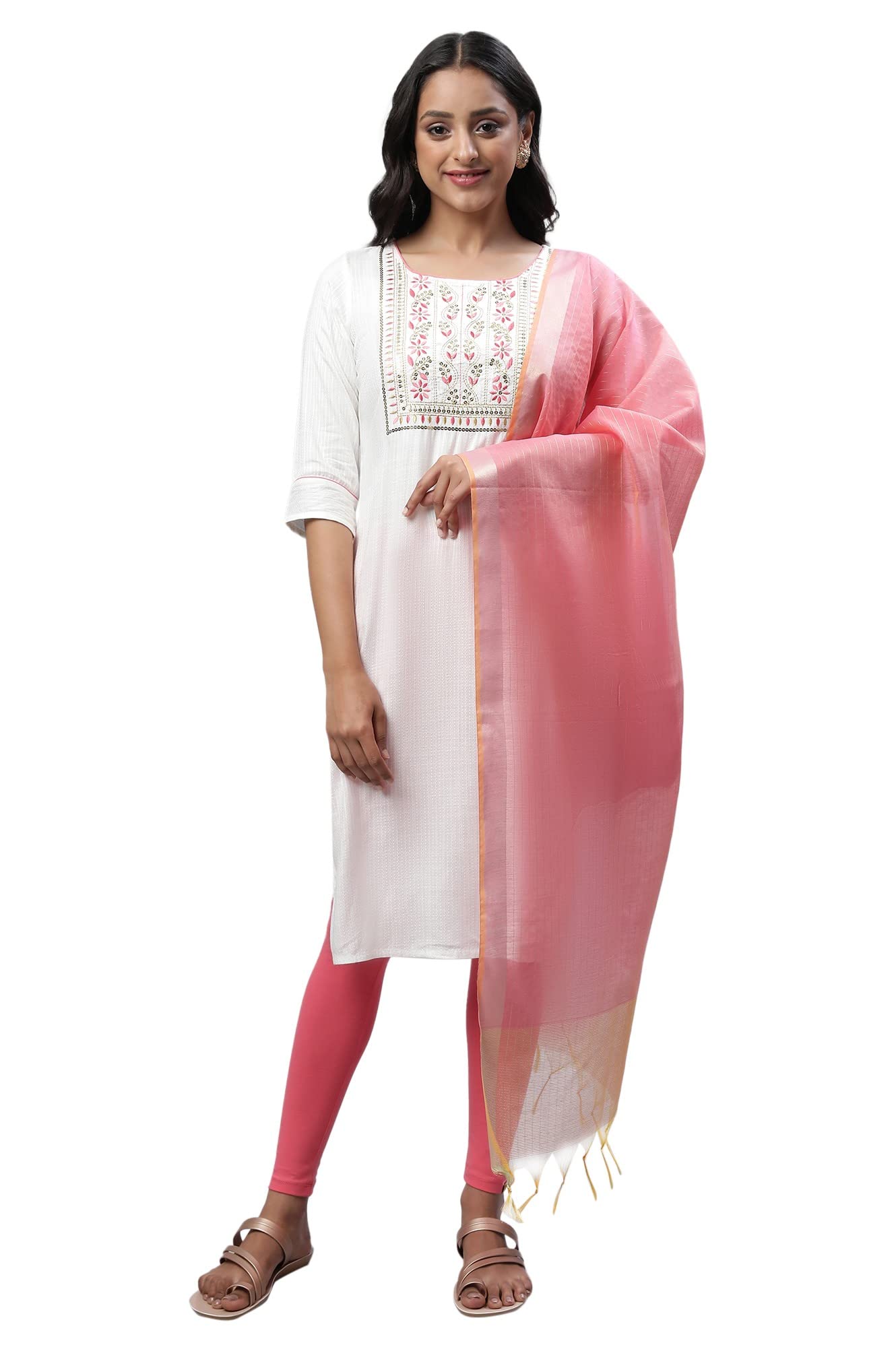 White Zari Embroidered Festive Kurta (Size: 2XL)-24AUA13845-602408
