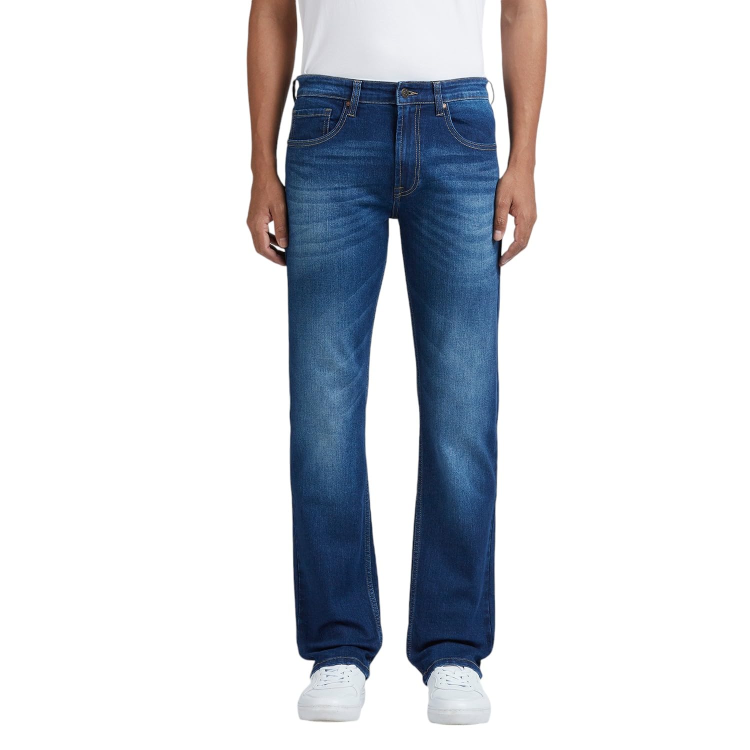 Pepe Jeans MenS Mid Rise Straight Fit Jeans Dark Used, 34, Dark Blue
