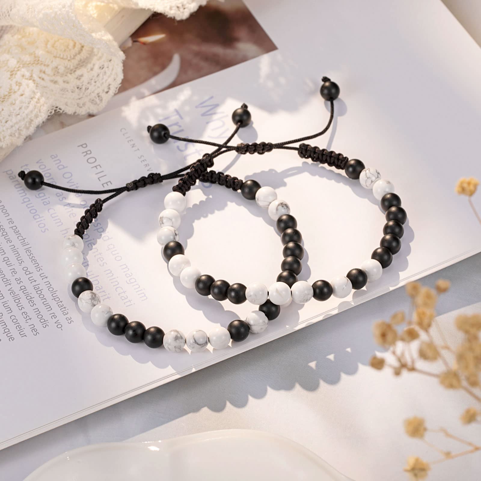 UNGENT THEM Matching Couples Bracelets Morse Code Boyfriend Girlfriend Long Distance Relationship Christmas I Love You Valentine