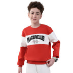 Monte Carlo Boys Regular Fit Printed Round Neck Pull On Full Sleeve Winter Sweatshirt Warm Pullover for Kids | Stylish Full Slee 13-14