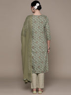 Anubhutee Women'S Viscose Rayon Printed Mauve Straight Kurta Suit Set With Pants