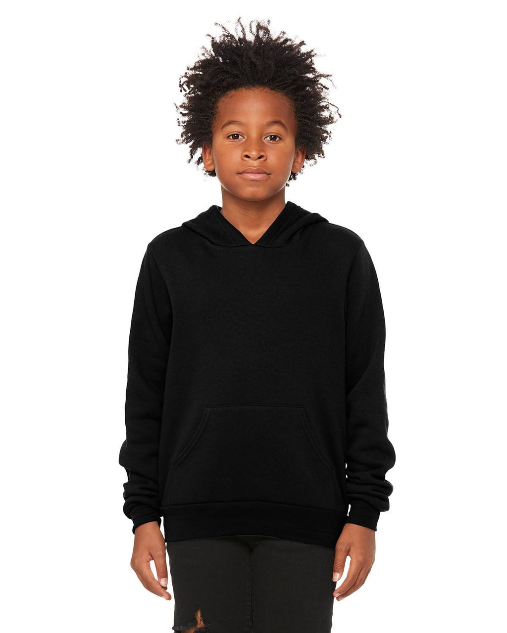 Youth Sponge Fleece Pullover Hooded Sweatshirt - BLAcK - S(D0102H7W352)