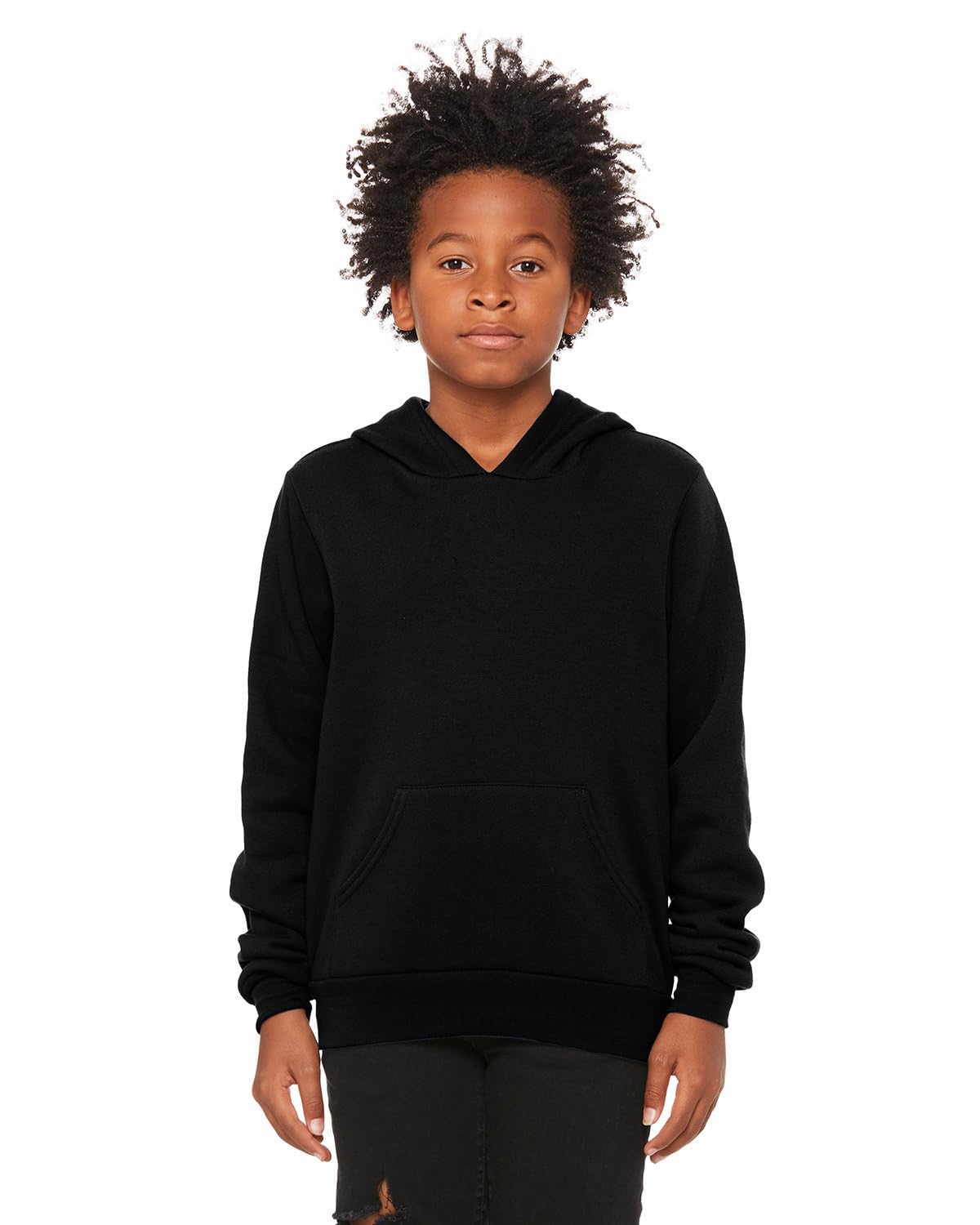 Youth Sponge Fleece Pullover Hooded Sweatshirt - BLAcK - S(D0102H7W352)